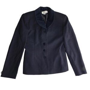 SAVILLE Suit Blazer Jacket Suiting Professional Size 4, Vintage 90s Dark Blue